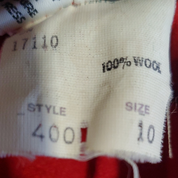 Vtg Metro Work Vibrant Red A-Line Pleated Wool Skirt - Picture 7 of 9